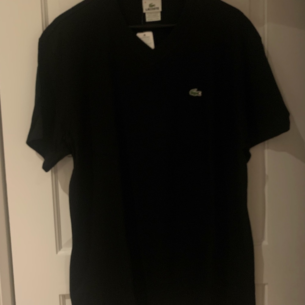 Lacoste V-neck shirt XL Black - Picture 7 of 8